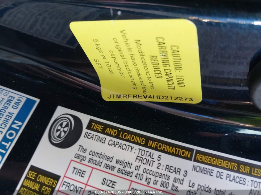 2017 TOYOTA RAV4 XLE - JTMRFREV4HD212273
