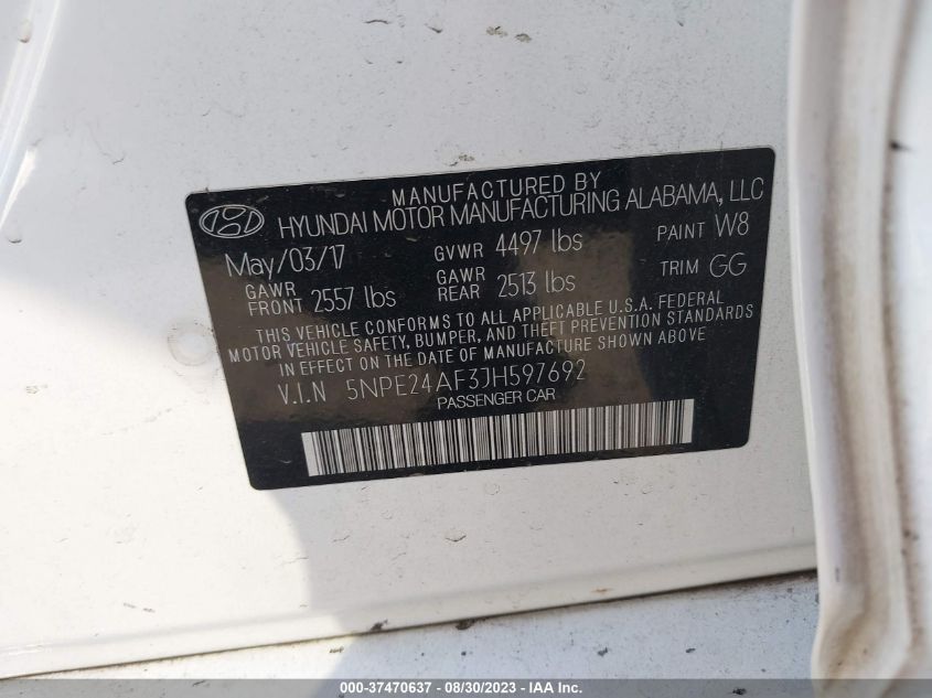 2018 HYUNDAI SONATA SE - 5NPE24AF3JH597692