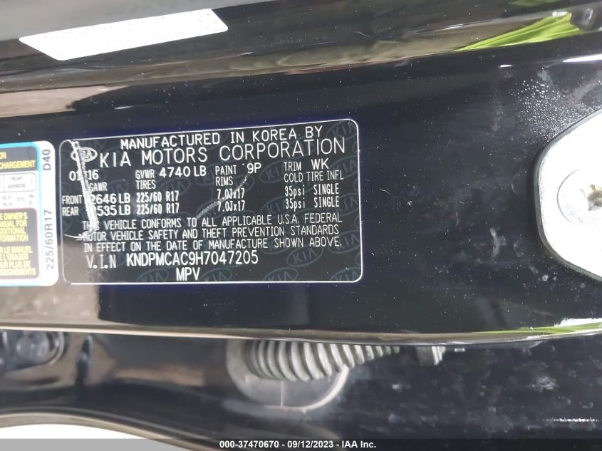 2017 KIA SPORTAGE LX - KNDPMCAC9H7047205