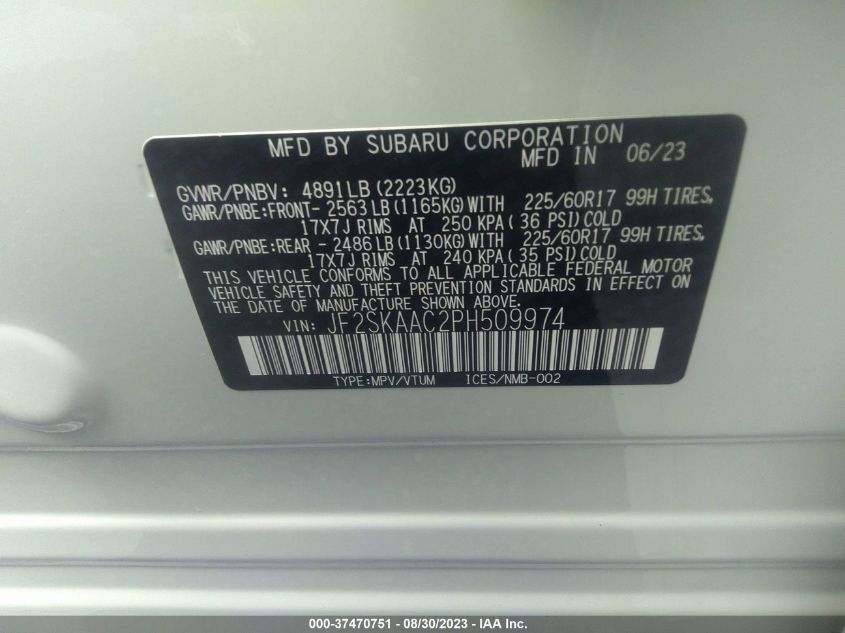 2023 SUBARU FORESTER - JF2SKAAC2PH509974