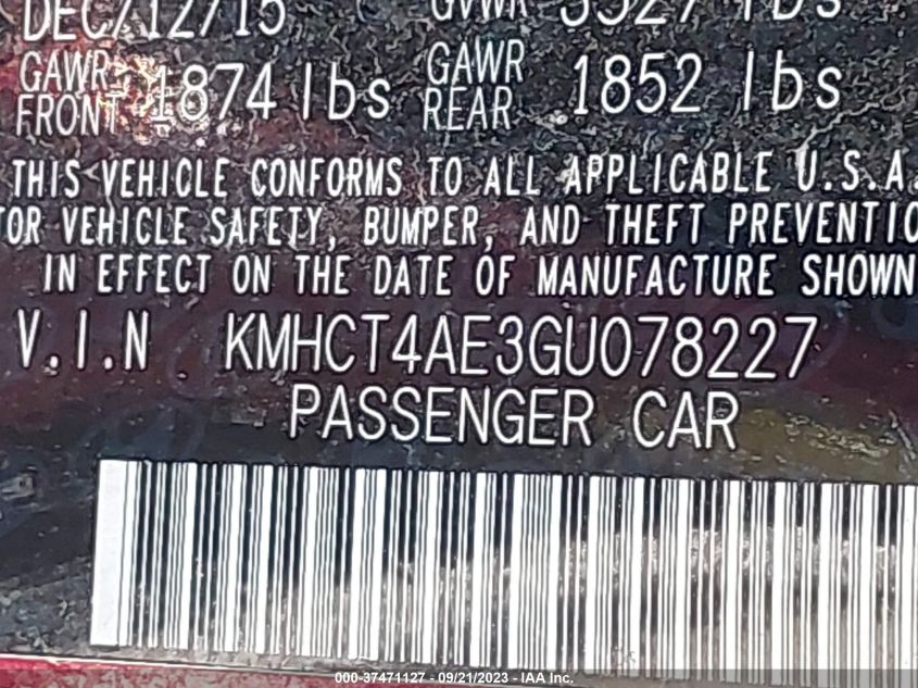 2016 HYUNDAI ACCENT SE - KMHCT4AE3GU078227