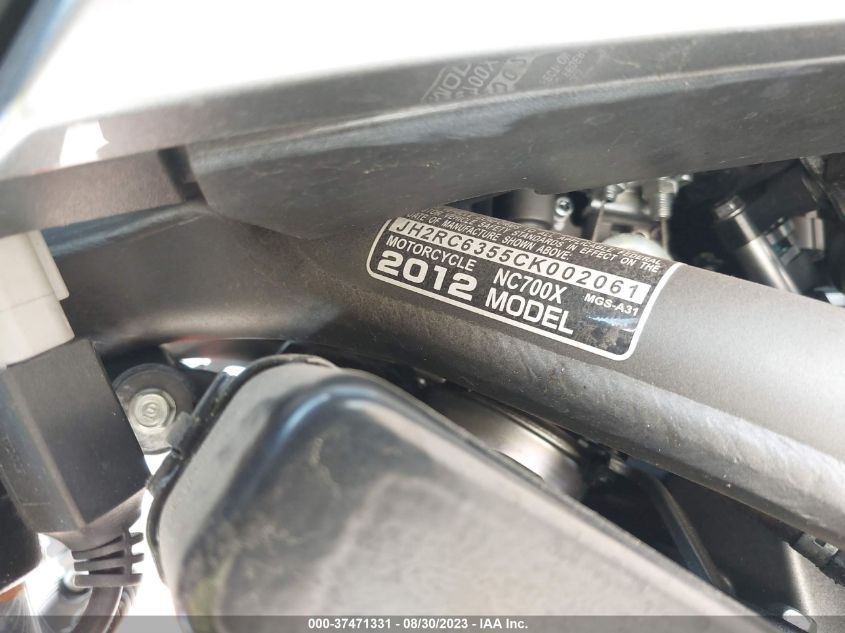 2012 HONDA NC700X JH2RC6355CK002061