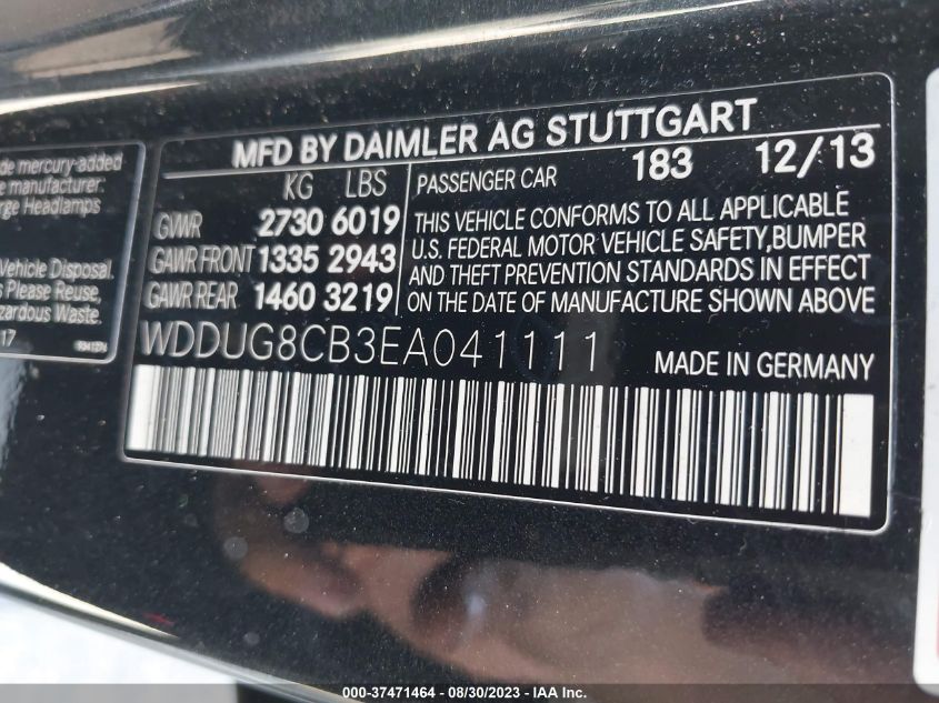 2014 MERCEDES-BENZ S 550 WDDUG8CB3EA041111