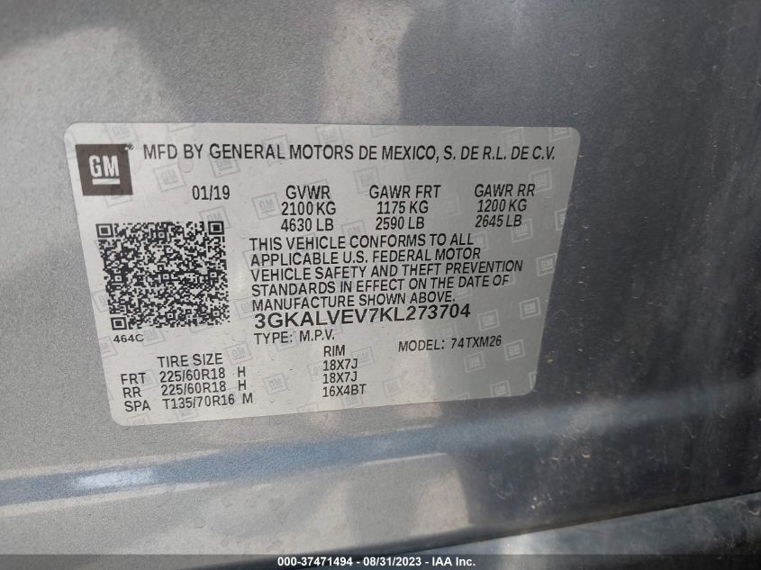 3GKALVEV7KL273704 GMC Terrain SLT 9