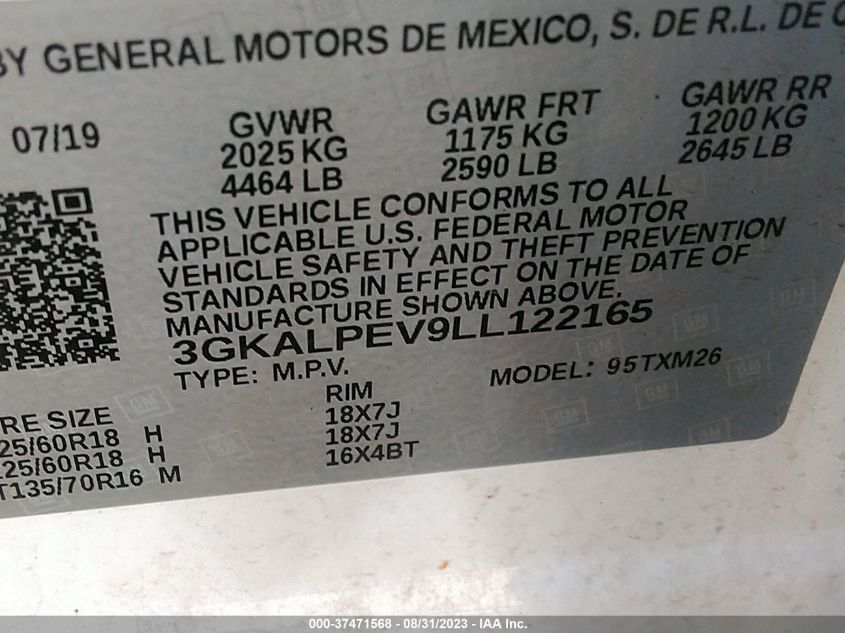 2020 GMC TERRAIN SLT - 3GKALPEV9LL122165