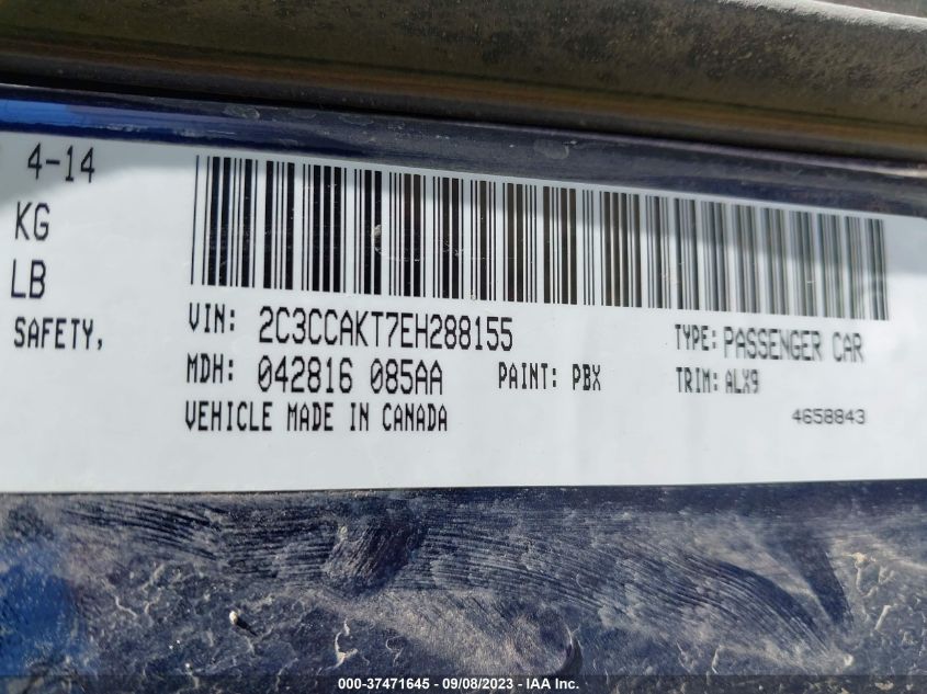 2014 CHRYSLER 300C 2C3CCAKT7EH288155