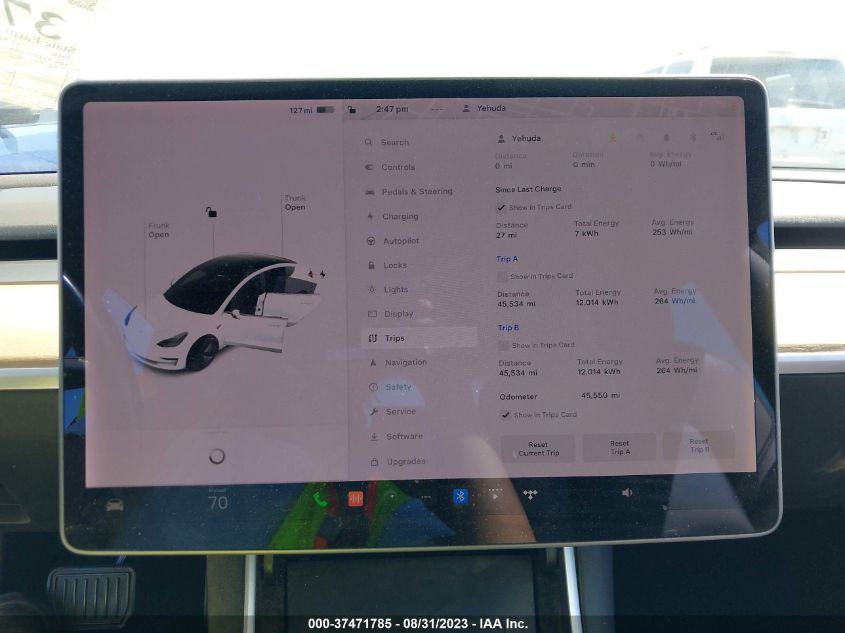 2018 TESLA MODEL 3 RANGE BATTERY - 5YJ3E1EA3JF161872