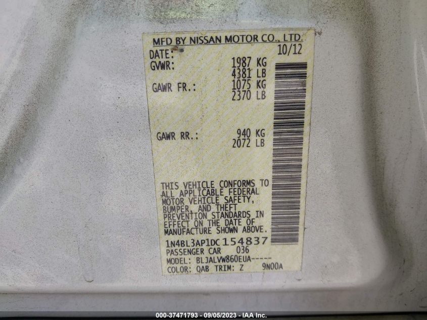 2013 NISSAN ALTIMA 3.5 SL - 1N4BL3AP1DC154837
