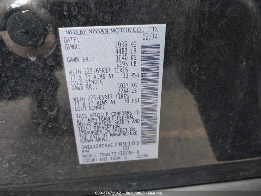 2014 NISSAN ROGUE SV - 5N1AT2MT4EC789105