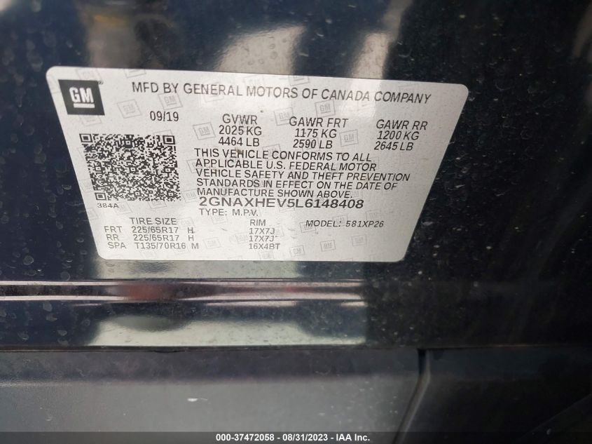 2020 CHEVROLET EQUINOX LS - 2GNAXHEV5L6148408