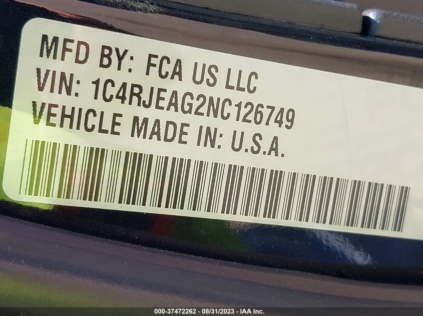 2022 JEEP GRAND CHEROKEE WK LAREDO X - 1C4RJEAG2NC126749