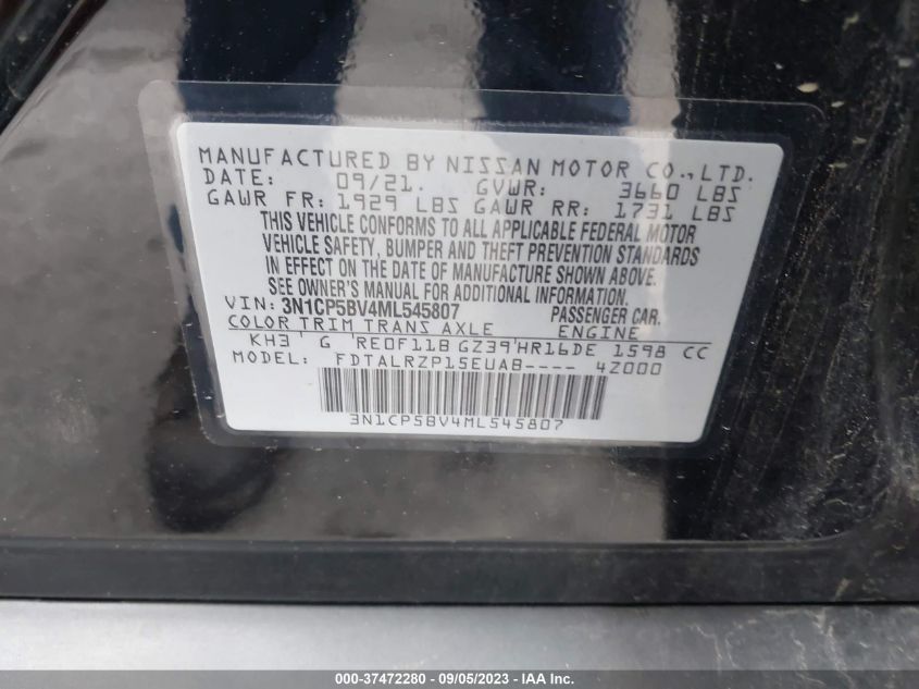 2021 NISSAN KICKS S - 3N1CP5BV4ML545807