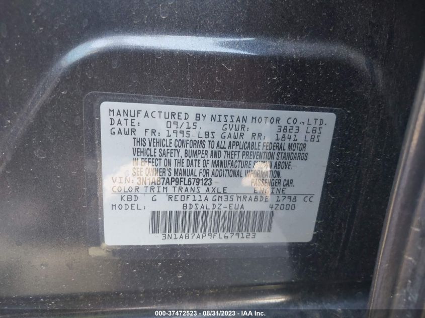 2015 NISSAN SENTRA SV - 3N1AB7AP9FL679123