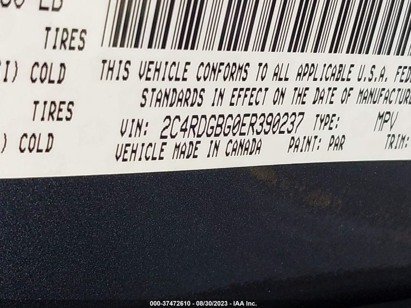 2014 DODGE GRAND CARAVAN SE - 2C4RDGBG0ER390237