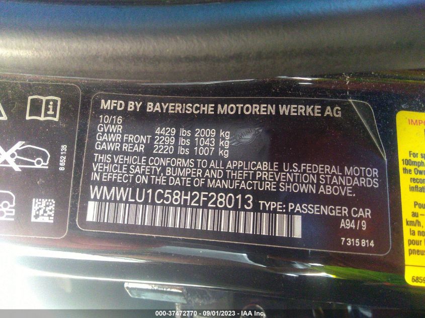 2017 MINI CLUBMAN COOPER - WMWLU1C58H2F28013