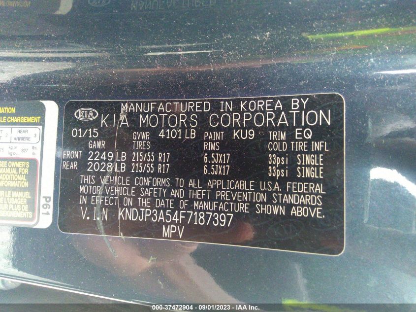 2015 KIA SOUL + - KNDJP3A54F7187397