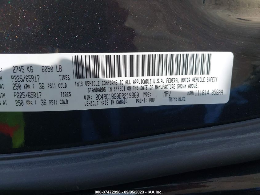 2014 CHRYSLER TOWN & COUNTRY TOURING - 2C4RC1BG0ER219360