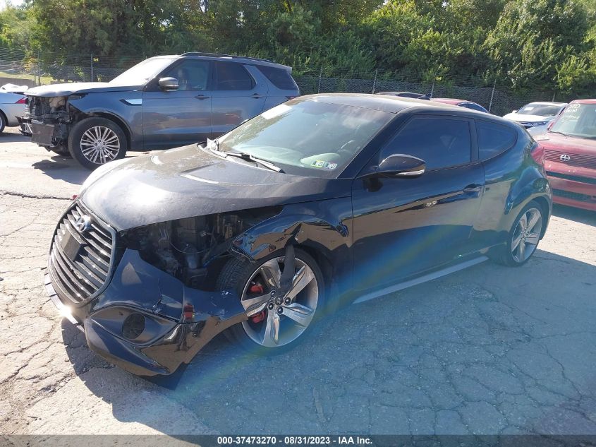 2013 HYUNDAI VELOSTER TURBO W/BLACK INT - KMHTC6AE8DU161286
