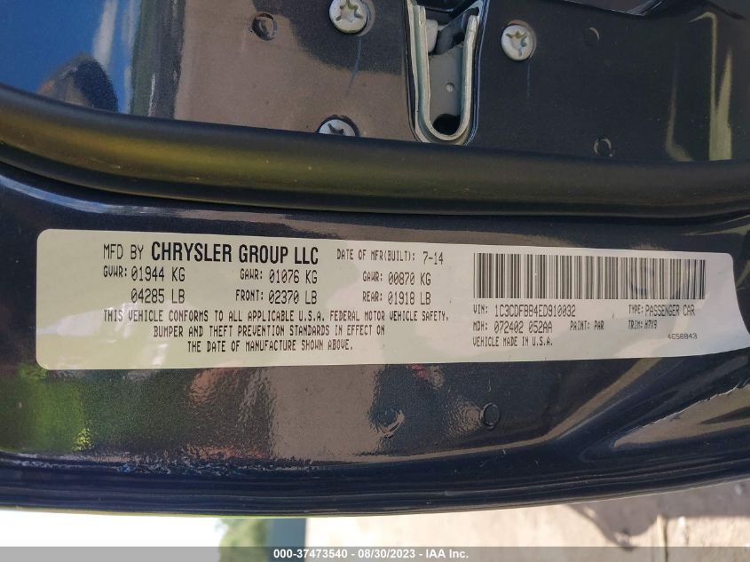2014 DODGE DART SXT - 1C3CDFBB4ED910032