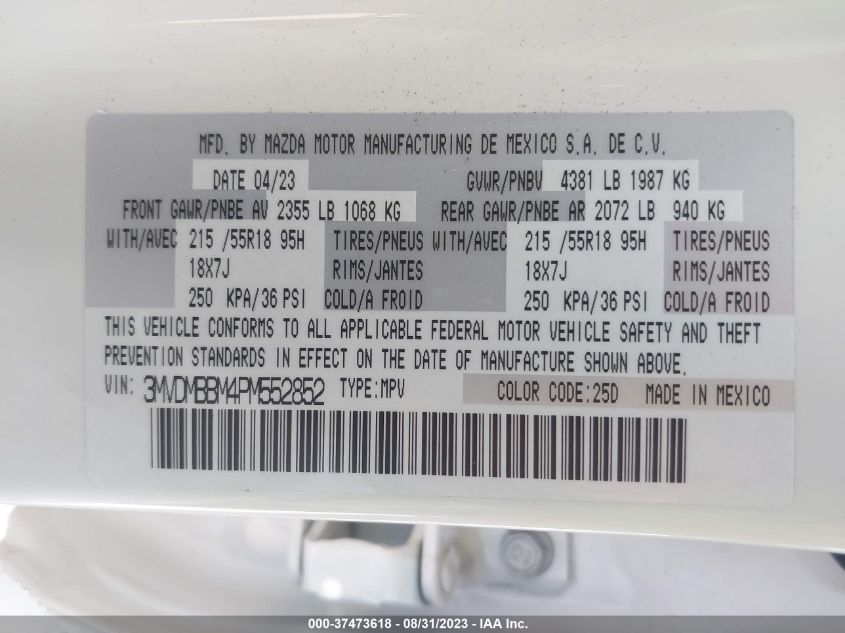 2023 MAZDA CX-30 2.5 S SELECT PACKAGE - 3MVDMBBM4PM552852