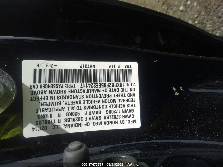 2014 HONDA CIVIC SEDAN EX - 19XFB2F85EE224117