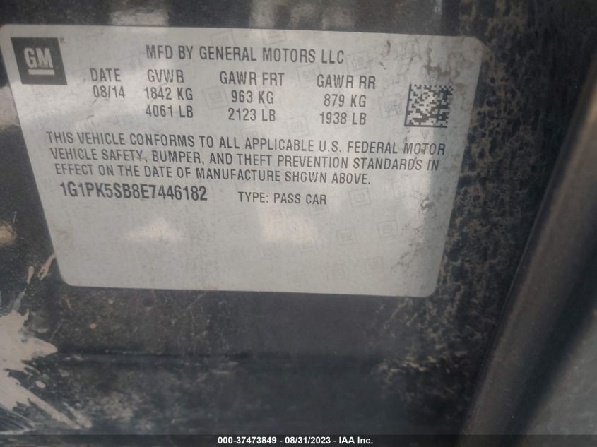 2014 CHEVROLET CRUZE LT - 1G1PK5SB8E7446182