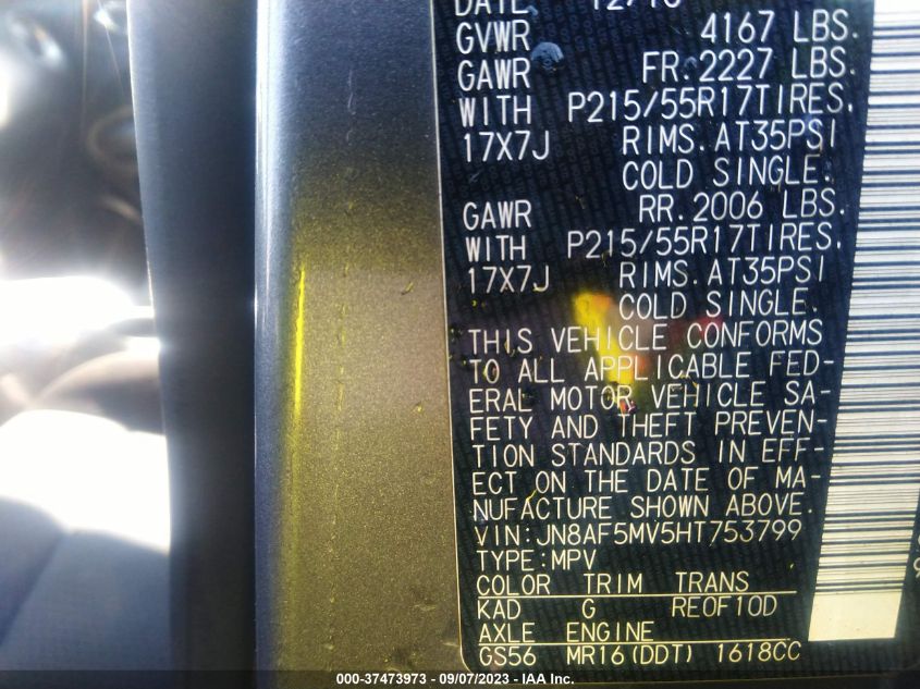 2017 NISSAN JUKE SV - JN8AF5MV5HT753799