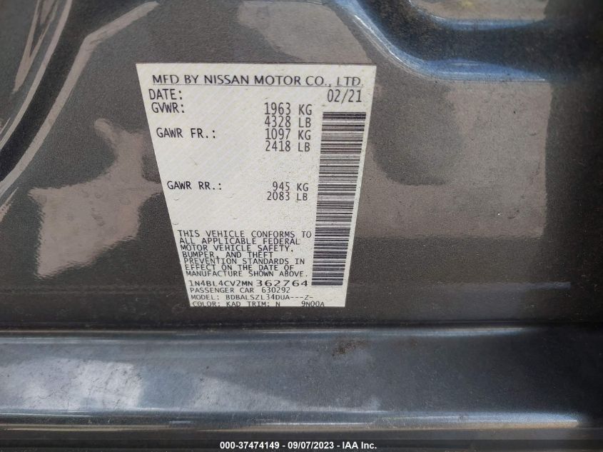 2021 NISSAN ALTIMA 2.5 SR - 1N4BL4CV2MN362764