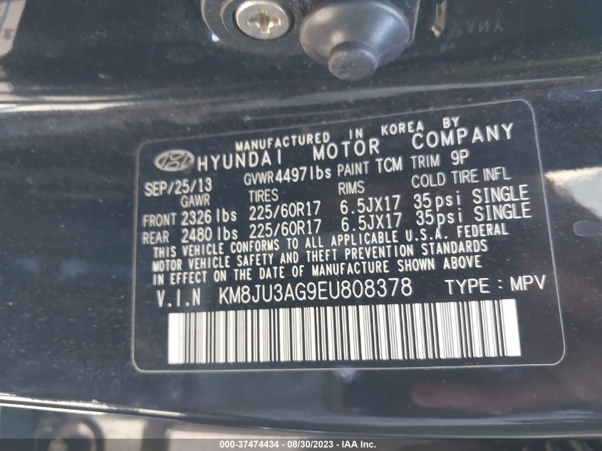 2014 HYUNDAI TUCSON SE - KM8JU3AG9EU808378