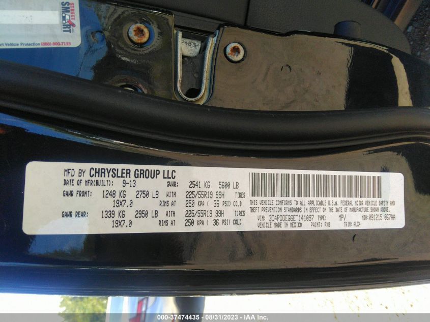 2014 DODGE JOURNEY R/T - 3C4PDDEG6ET141097