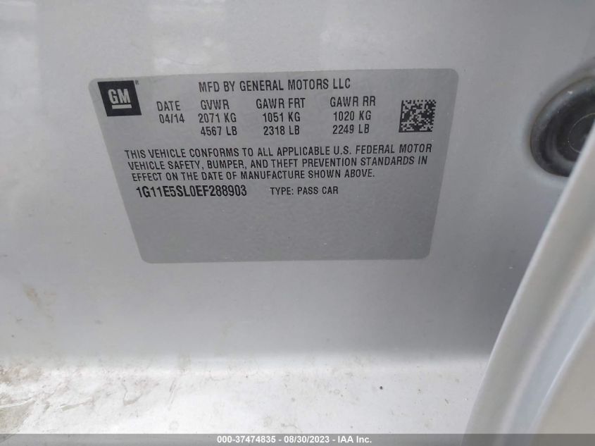 2014 CHEVROLET MALIBU LT - 1G11E5SL0EF288903