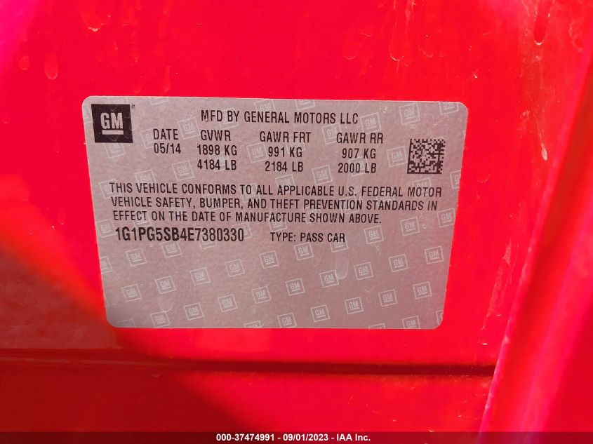 2014 CHEVROLET CRUZE LTZ - 1G1PG5SB4E7380330