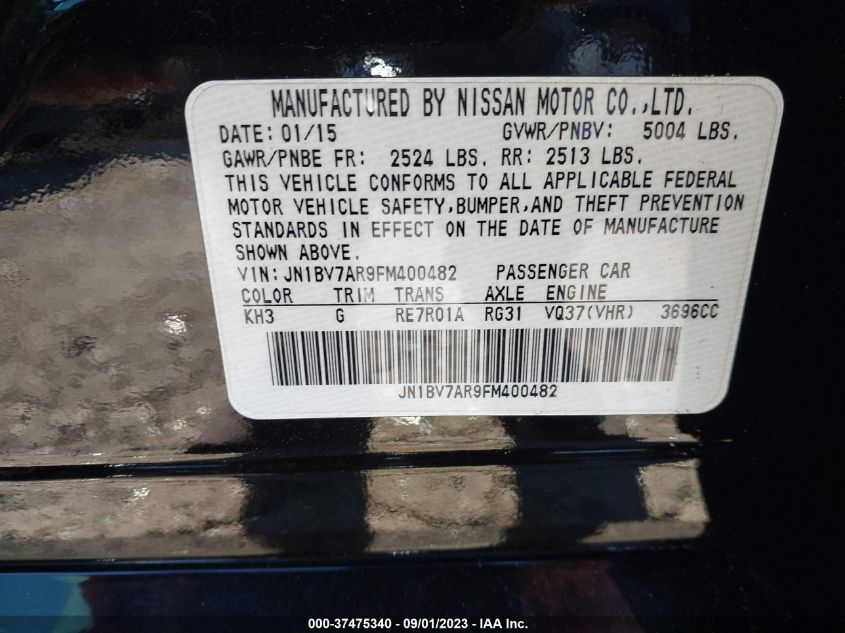 2015 INFINITI Q50 PREMIUM - JN1BV7AR9FM400482