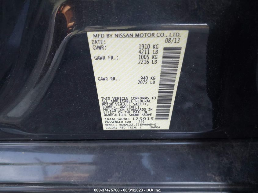 2014 NISSAN ALTIMA 2.5 SL - 1N4AL3AP8EC125915