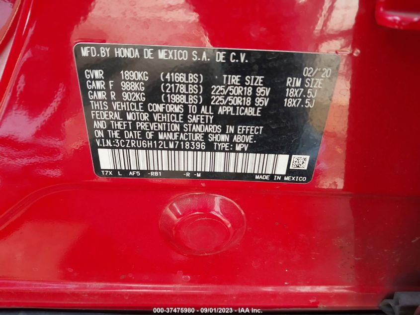 2020 HONDA HR-V SPORT - 3CZRU6H12LM718396