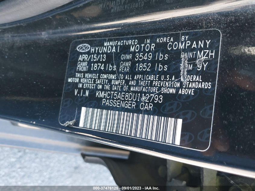 2013 HYUNDAI ACCENT GS - KMHCT5AE8DU112793