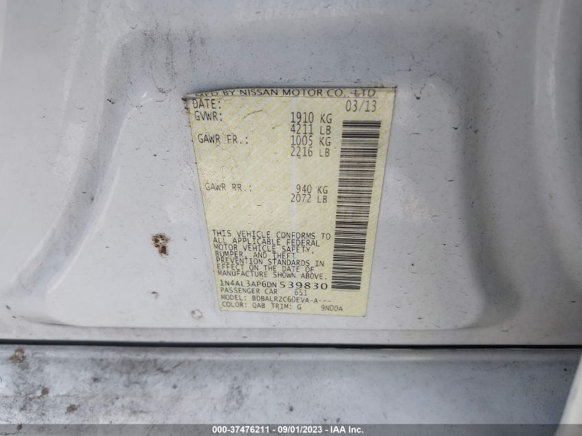 2013 NISSAN ALTIMA 2.5 S - 1N4AL3AP6DN539830