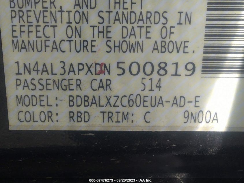 2013 NISSAN ALTIMA 2.5 SL - 1N4AL3APXDN500819