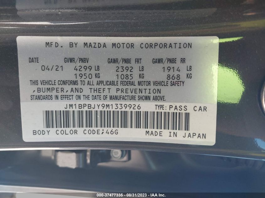 JM1BPBJY9M1339926 Mazda 3  9