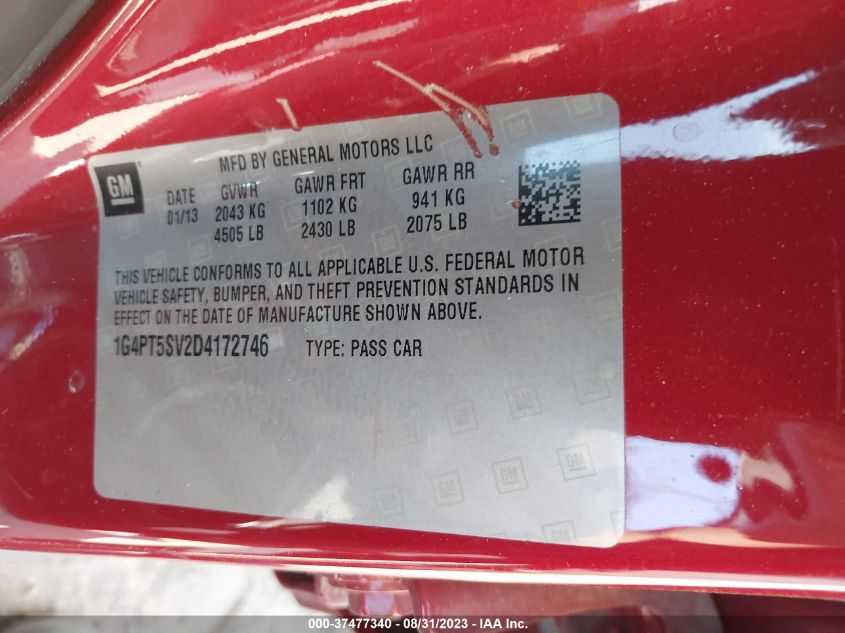 2013 BUICK VERANO PREMIUM GROUP - 1G4PT5SV2D4172746