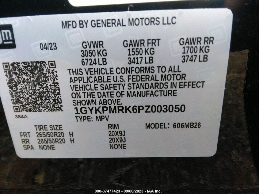 2023 CADILLAC LYRIQ RWD LUXURY - 1GYKPMRK6PZ003050