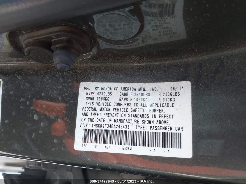 2014 HONDA ACCORD SEDAN LX - 1HGCR2F33EA245435