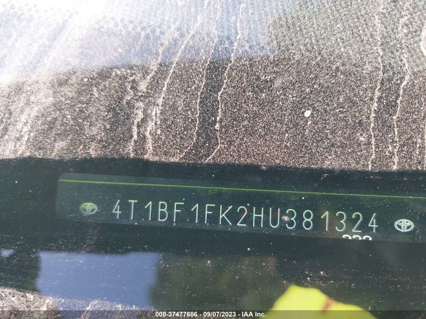 2017 TOYOTA CAMRY XLE/SE/LE/XSE - 4T1BF1FK2HU381324