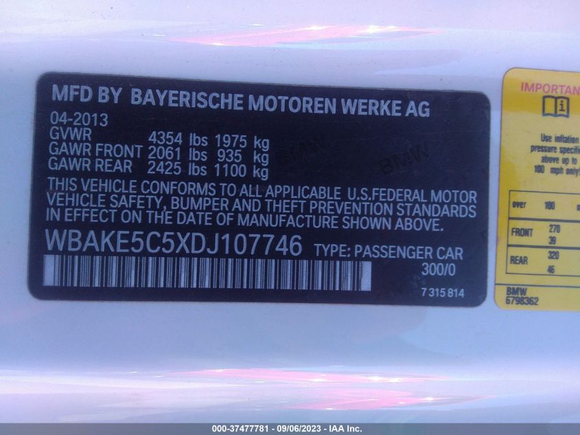 2013 BMW 328I - WBAKE5C5XDJ107746