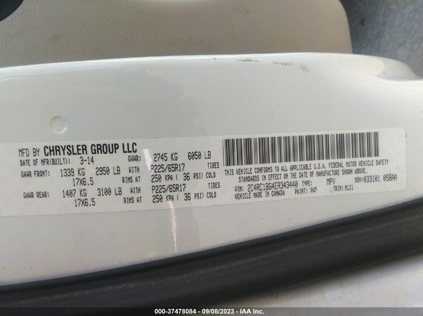 2014 CHRYSLER TOWN & COUNTRY TOURING - 2C4RC1BG4ER343440