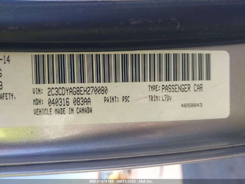 2014 DODGE CHALLENGER SXT - 2C3CDYAG8EH270080