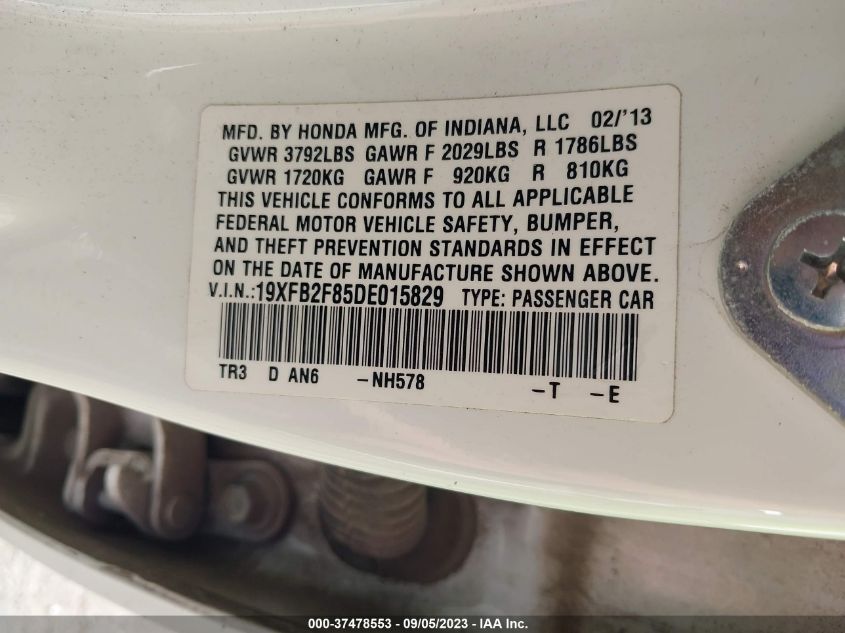 2013 HONDA CIVIC SDN EX - 19XFB2F85DE015829