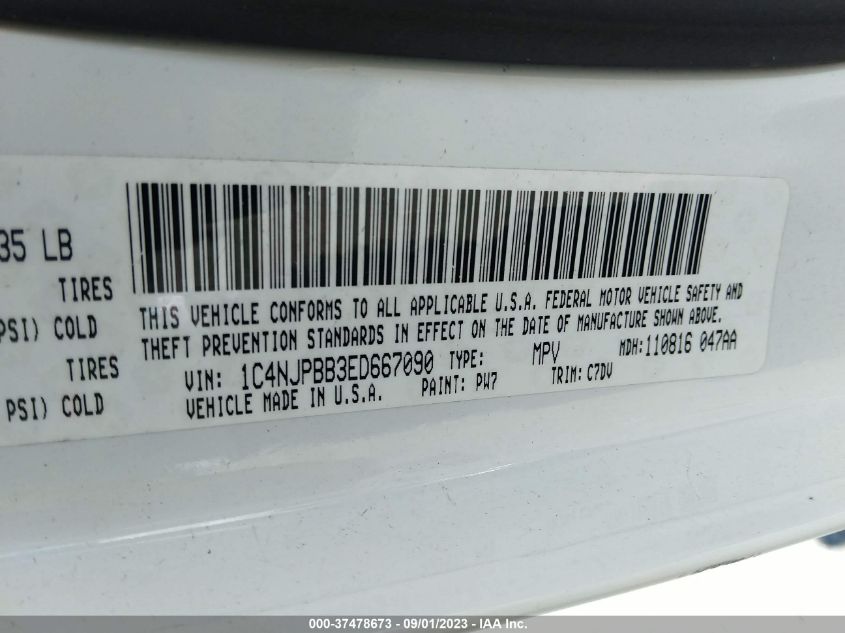 2014 JEEP PATRIOT SPORT - 1C4NJPBB3ED667090