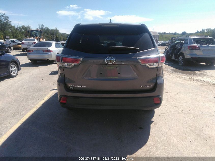2015 TOYOTA HIGHLANDER XLE - 5TDJKRFH1FS177193