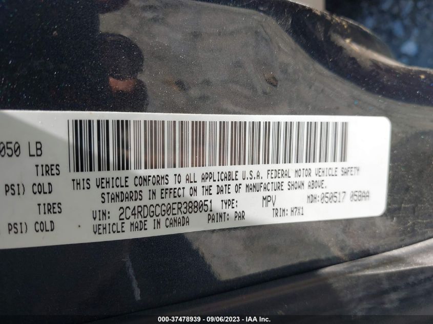 2014 DODGE GRAND CARAVAN SXT - 2C4RDGCG0ER388051